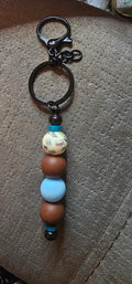 Coffee and blue keychain