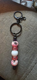 Dark pink and wildflowers keychain