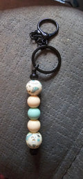 Cream teal and coffee Keychain