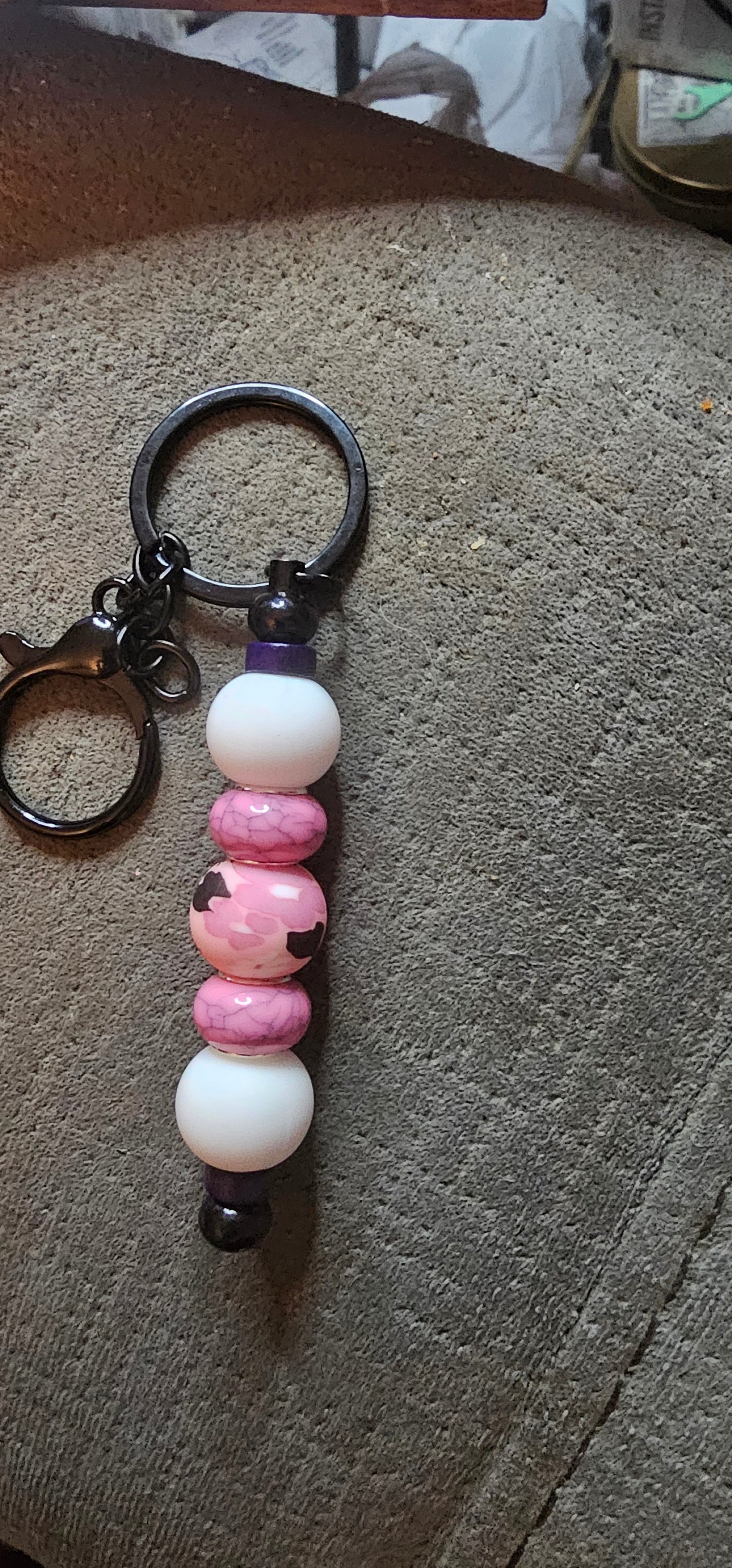 Wildflower and crackles keychain