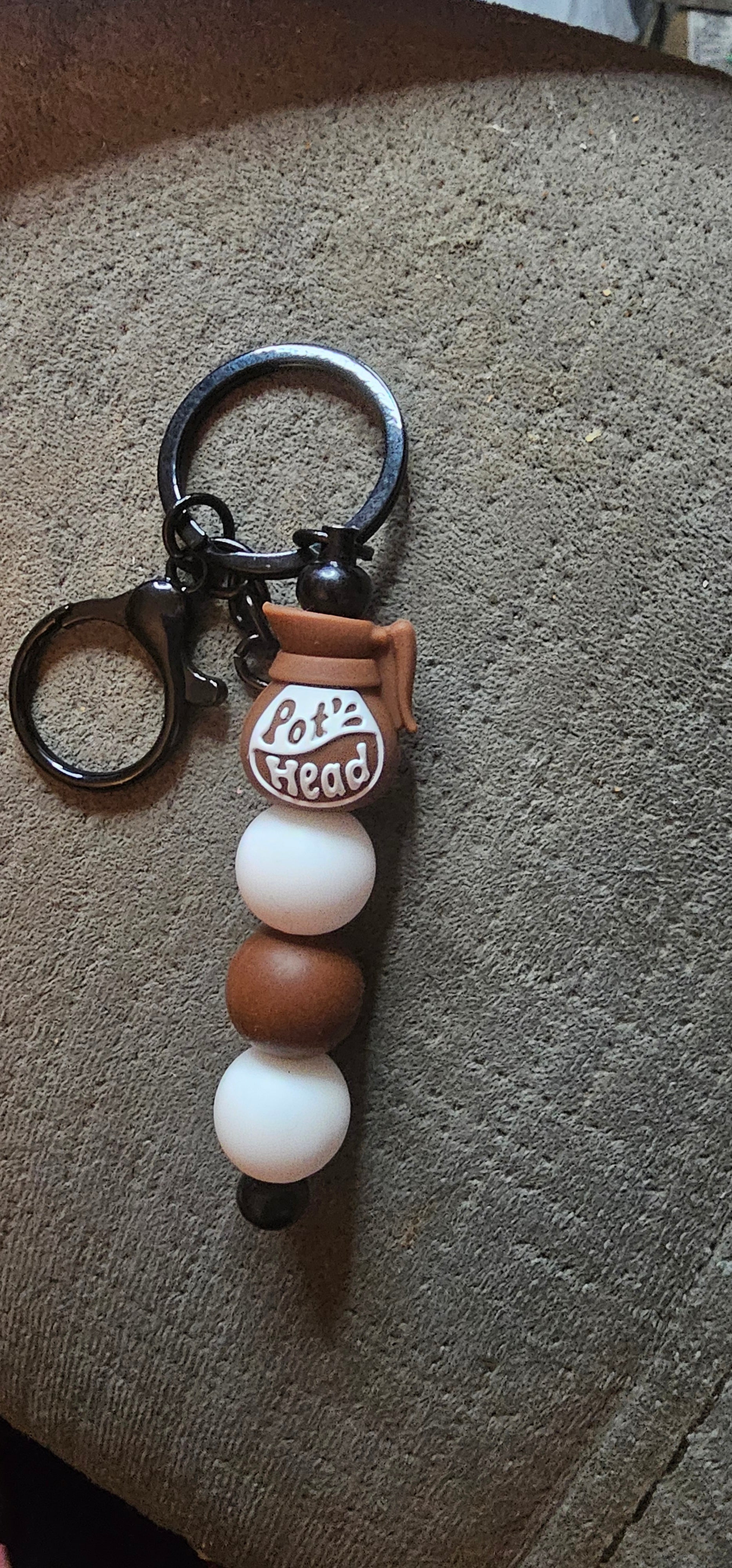 White pot head keychain