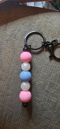 Marbled pink and blue keychain