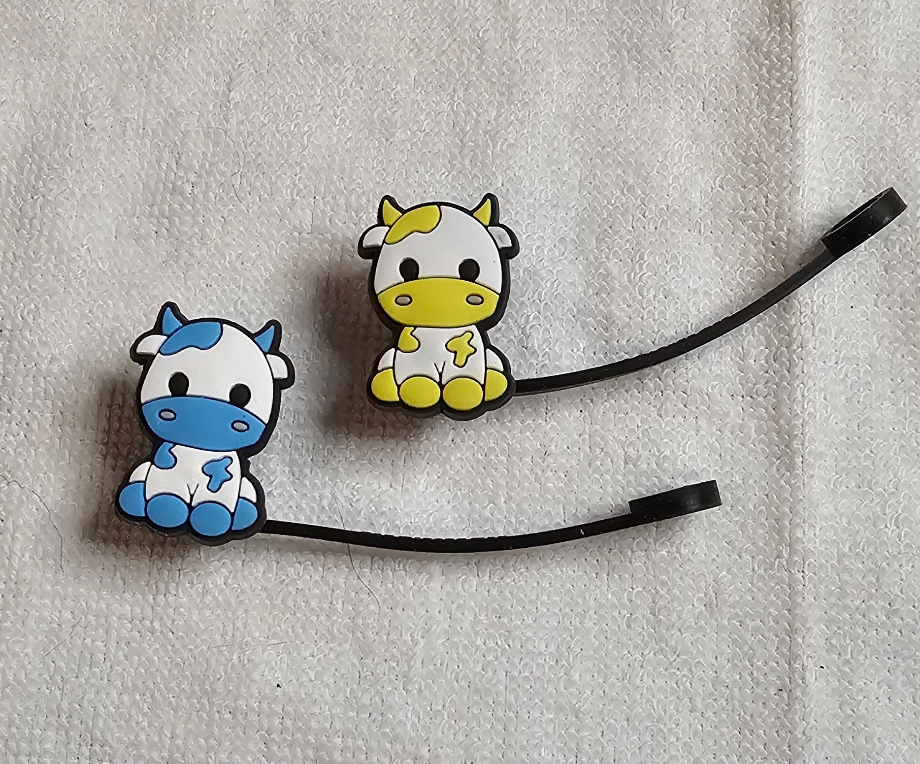 2 pack cow straw toppers