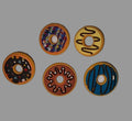 5 pack donut straw charms
