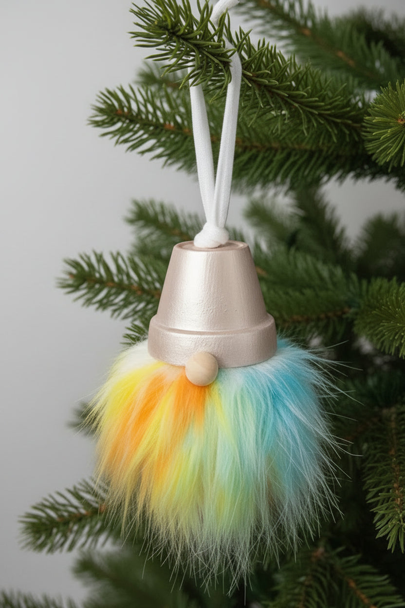 Shimmery white terra cotta gnome brights