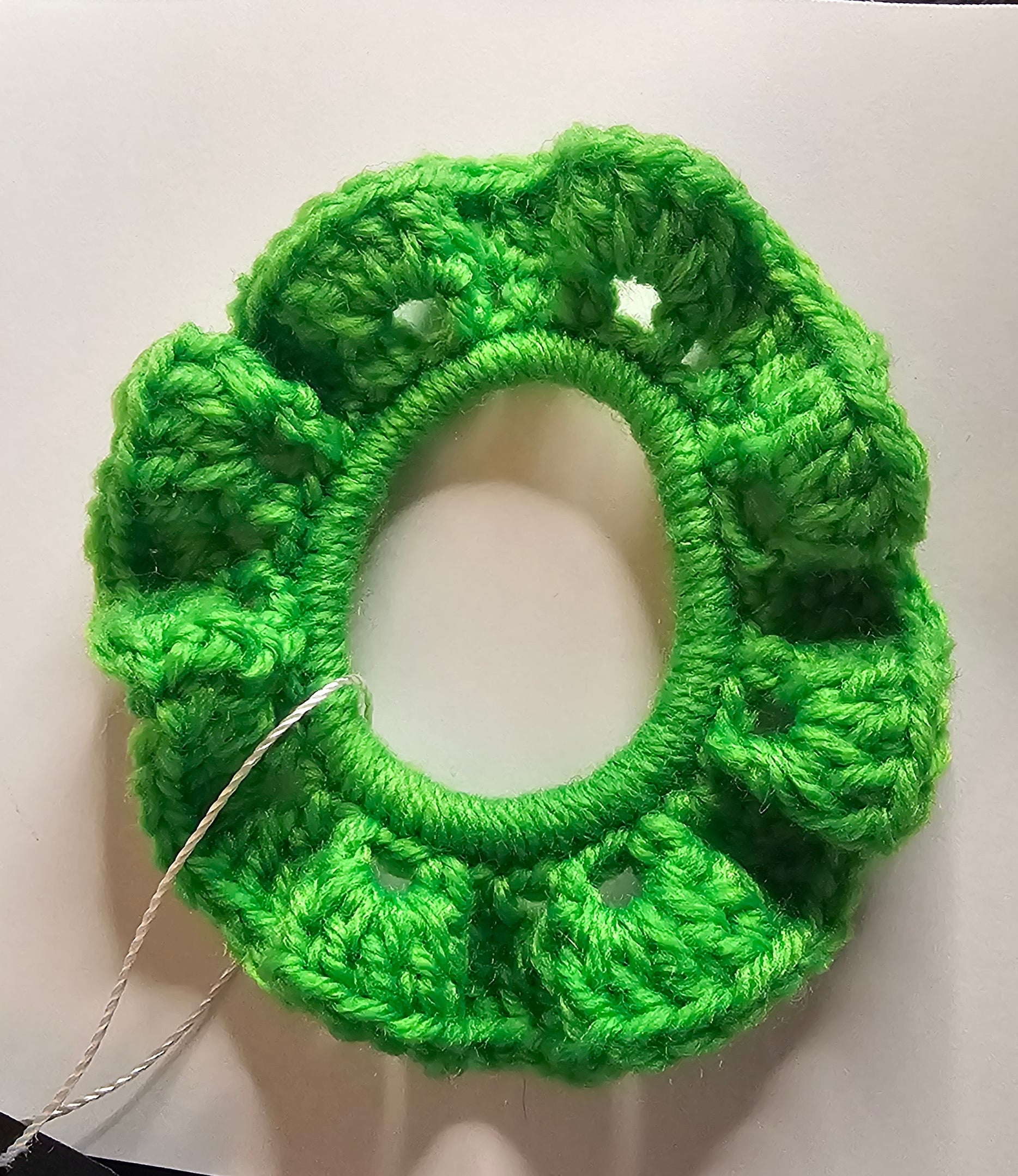 Bright green scrunchie