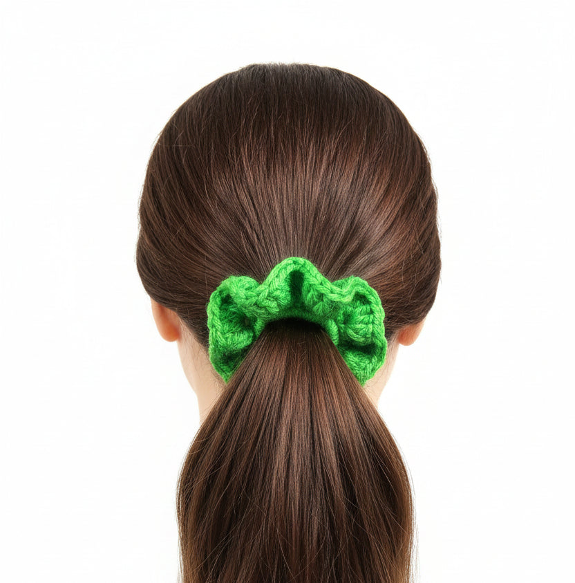 Bright green scrunchie