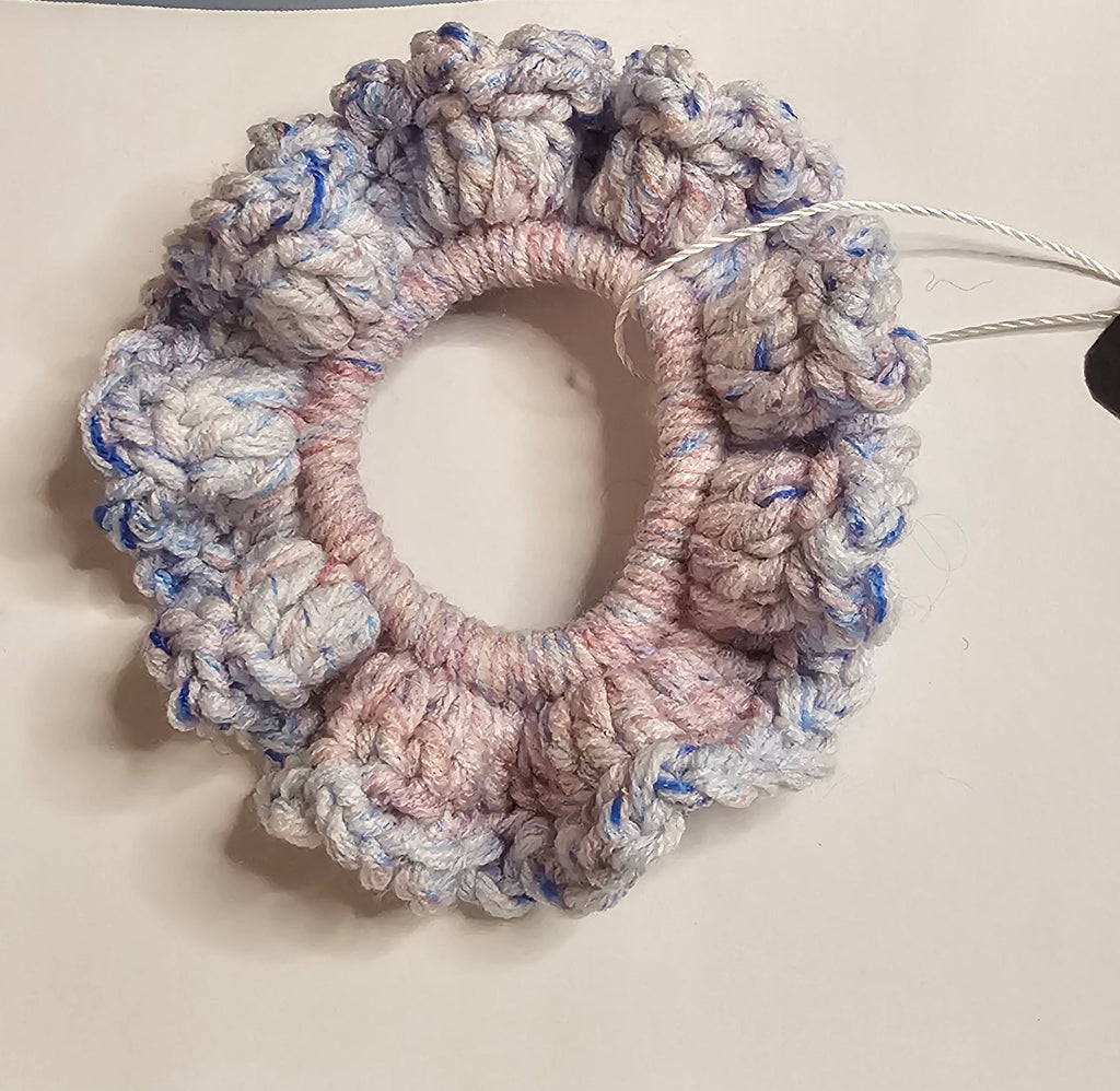 Sky Blue Pink scrunchie