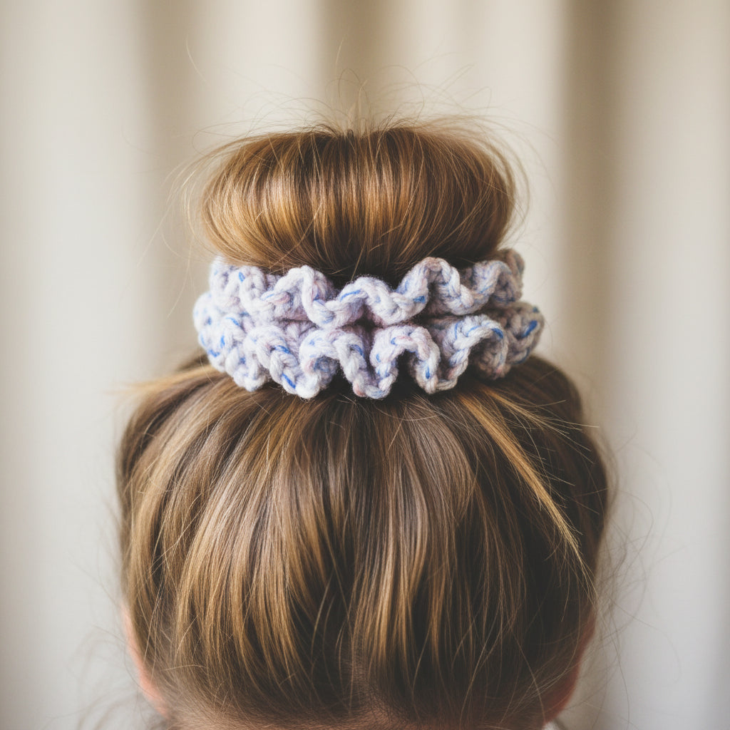 Sky Blue Pink scrunchie