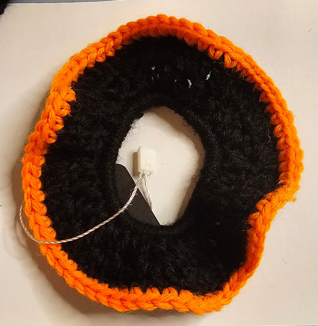 Black and orange wavy scrunchy