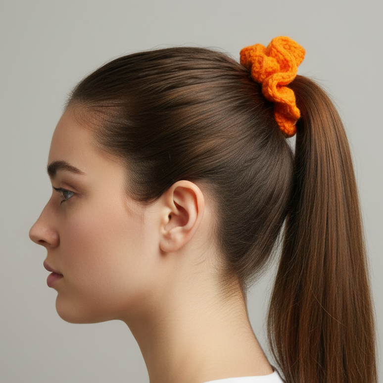 Orange ripples scrunchy