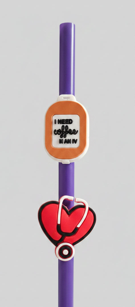 2 pack nurse straw charms