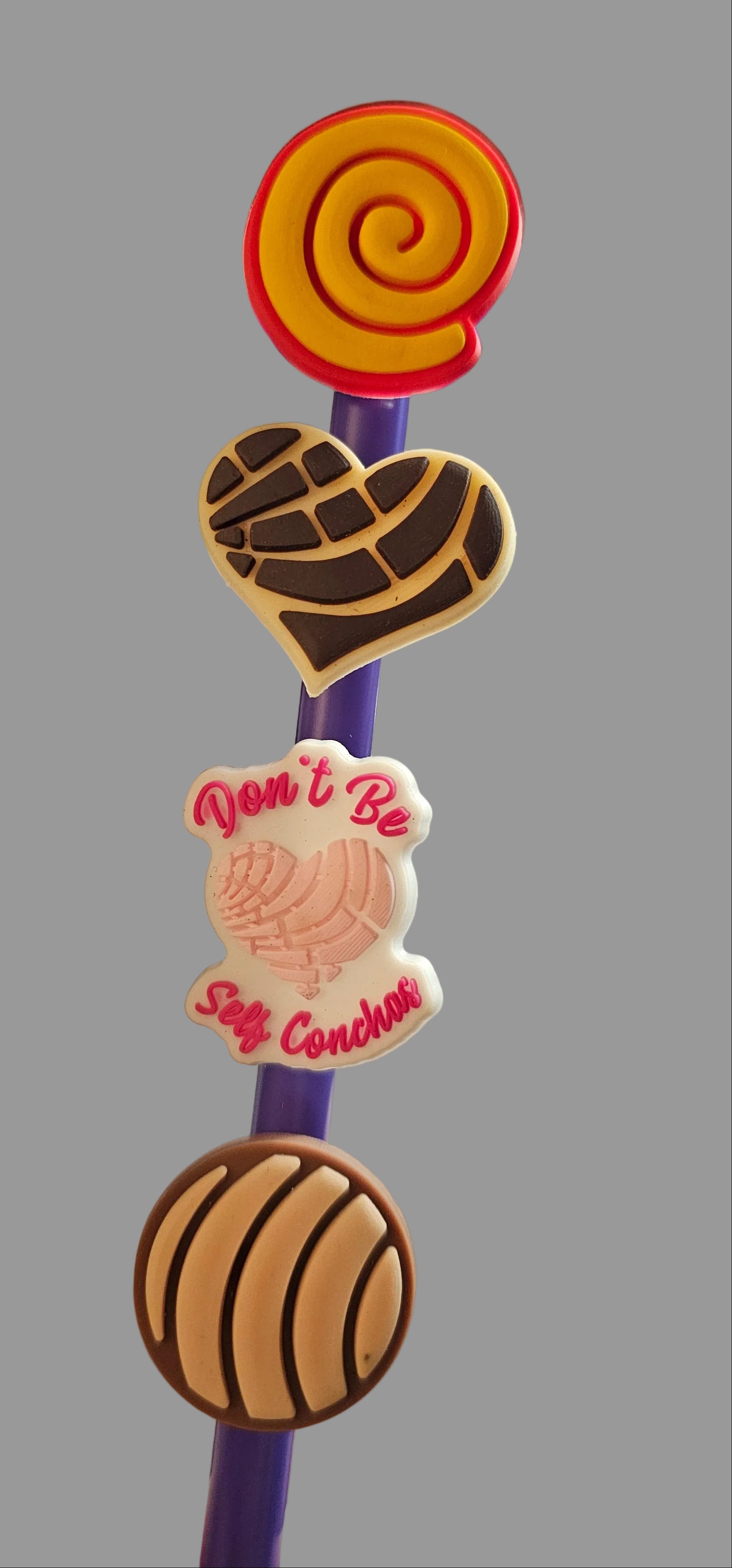 4 pack Concha straw charms