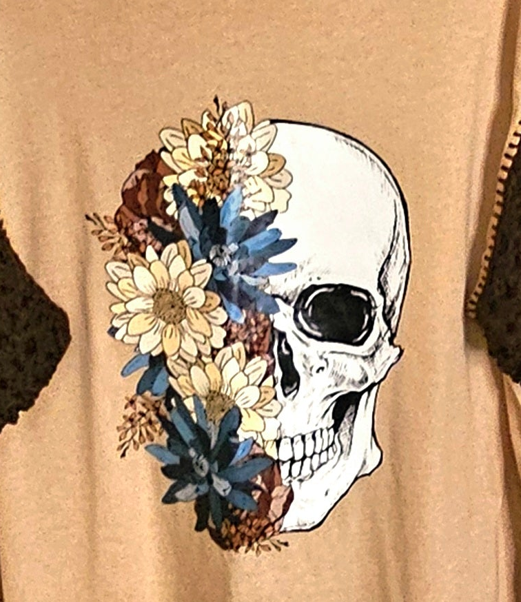 Skull and flowers