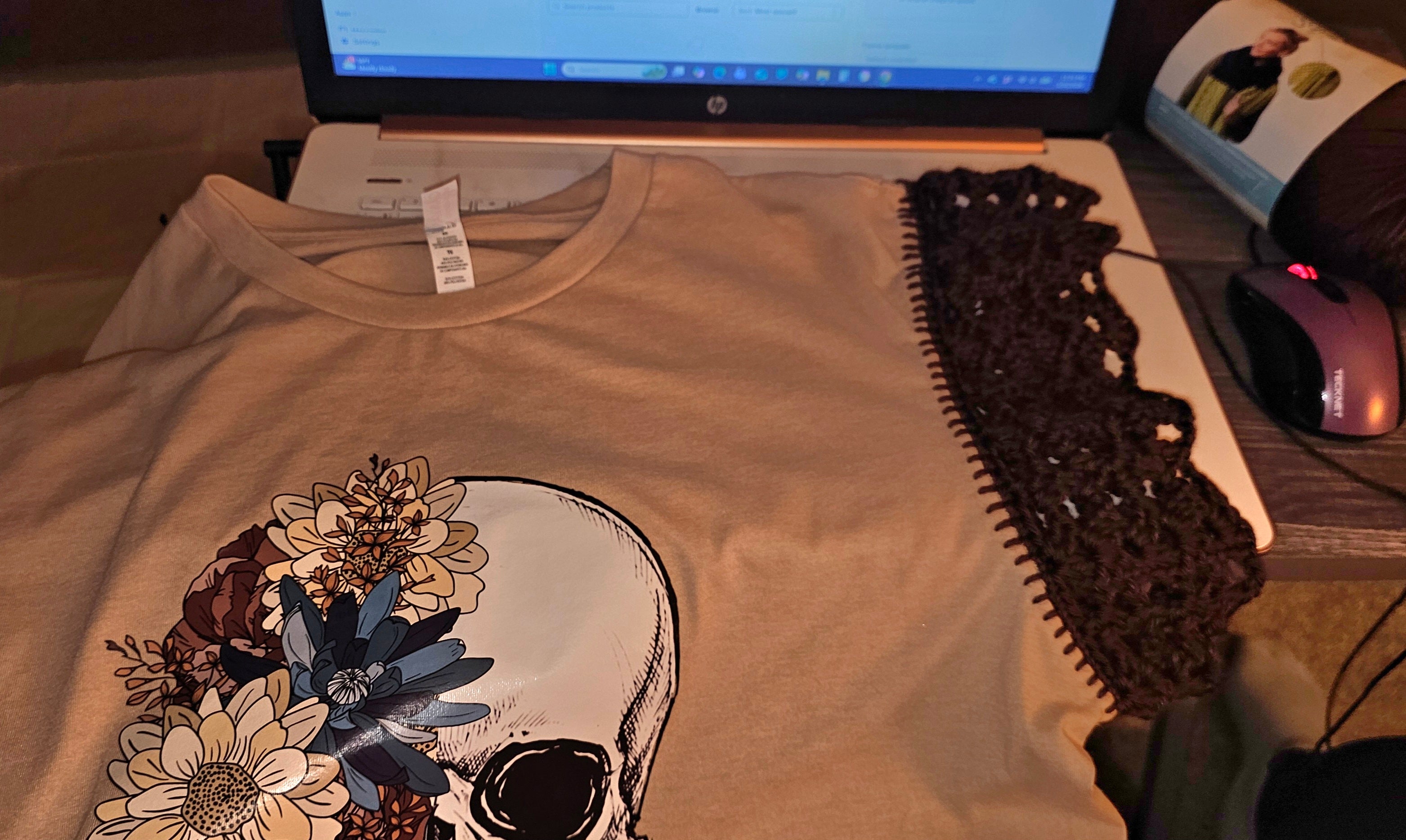 Skull and flowers