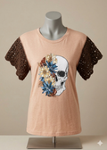 Skull and flowers